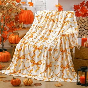 Lomsoe Christmas Bow Throw Blanket Red Blanket Flannel Soft Cute Christmas Bow Xmas Room Decor Gifts for Sofa Couch Travel Bed. - 1 of 4