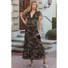 Pinkblush Black Floral Deep V-Neck Tiered Maternity Maxi Dress - 2 of 4