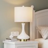 Maxax 23.5" Modern Ceramic Table Lamp With Usb Ports For Living Room/Bedroom - 2 of 4