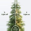 LuxenHome 4.5-Ft Pre-Lit Artificial Christmas Tree, 100 LED Lights, PE Tips, White Pot Base Green - 4 of 4