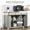 NicBex 2 Drawer Kitchen Island Cart with 2-Door Cabinet,Kitchen Island with Storage and Round Knob,Modern Kitchen Table,Island Table for Kitchen - 3 of 3