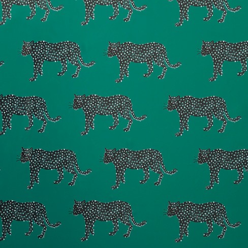 Peel & Stick Wallpaper 6ft x 2ft - Leopard Exotic Jungle Black Green Animal  Africa Cheetah Tiger Custom Removable Wallpaper by Spoonflower