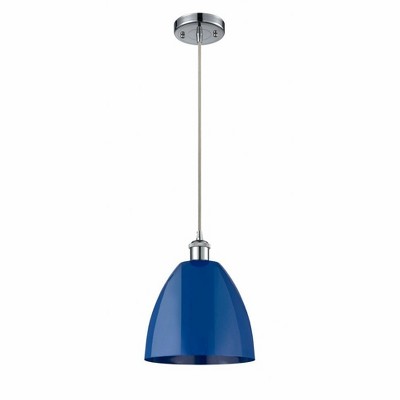 Plymouth Dome - 1 Light Cord Hung Mini Pendant In Industrial Style-12.88 Inches Tall and 9 Inches Wide