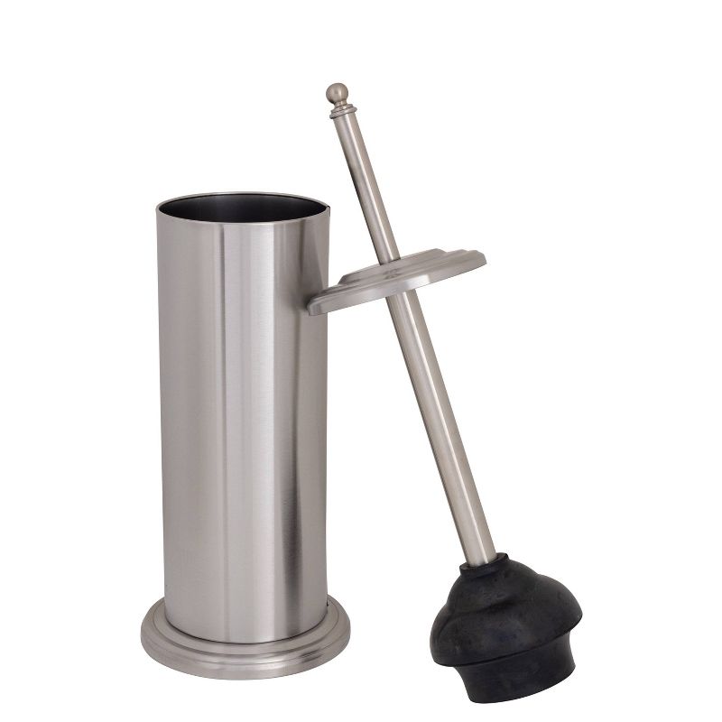 Toilet Plunger with Decorated Rim Stainless Steel - Bath Bliss, 1 of 7