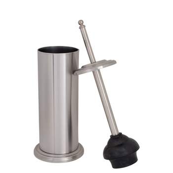 Toilet Plunger with Decorated Rim Stainless Steel - Bath Bliss
