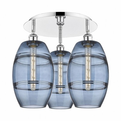 Vaz - 3 Light Flush Mount In Industrial Style-10.88 Inches Tall and 19.75 Inches Wide