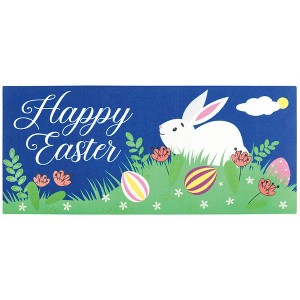 Dicksons Happy Easter Bunny and Eggs Decorative Multicolor 22 x 10 Rubber Doormat Insert with Rubber Backing - 1 of 1