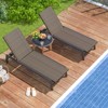 Tangkula PE Wicker Patio Chaise Lounge Chair, Outdoor 4-Position Recliner with Wheels, Outdoor Reclining Chair Mix Brown - 4 of 4