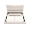 Okak Full Bed Frame with Headboard, Full-Size Bed with LED Lights, USB Ports and Outlets, Pink Full Bed in Linen, Easy Assembly - 4 of 4