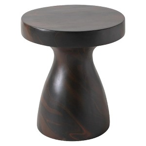 LeisureMod Wisp 16" Round Side Table - Fiberstone Hourglass Pedestal Design, Painted Finish Indoor & Outdoor Accent Table for Living Room and Patio - 1 of 4