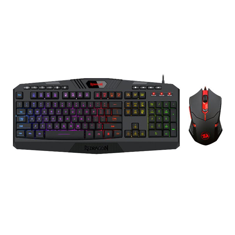 Redragon Gaming Essentials S101-3 Wired Gaming Keyboard and Optical Mouse Bundle with RGB Backlighting, 1 of 8