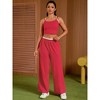 ATHLECHIC Women's Summer 2 Pieces Outfits Tracksuit Crop Camisole and Wide Leg Pants Lounge Sets - 2 of 4