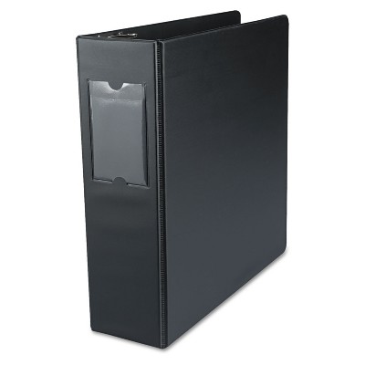 UNIVERSAL Economy Non-View Round Ring Binder With Label Holder 3" Capacity Black 35411