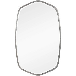 Uttermost Vanity Accent Wall Mirror Modern Beveled Brushed Silver Iron Metal Frame 22 1/4" Wide for Bathroom Bedroom Living Room - 1 of 1