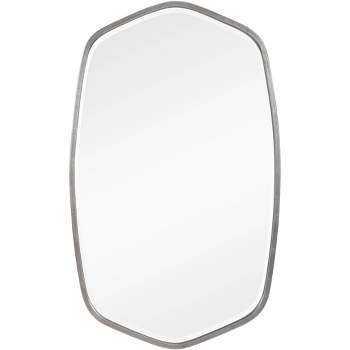 Uttermost Vanity Accent Wall Mirror Modern Beveled Brushed Silver Iron Metal Frame 22 1/4" Wide for Bathroom Bedroom Living Room
