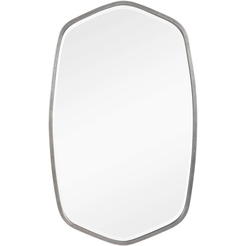 Uttermost Vanity Accent Wall Mirror Modern Beveled Brushed Silver Iron Metal Frame 22 1/4" Wide for Bathroom Bedroom Living Room, 1 of 2