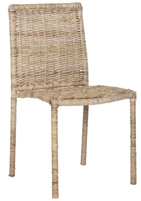 Gray Wicker Double Seating Dining Chair Set