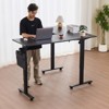 VEVOR L Shaped Desk,Electric Adjustable Height Corner Gaming Desk with Dual Hooks and Wheels, Heavy Duty Carbon Steel L-Shaped Computer Table, Black - 2 of 4