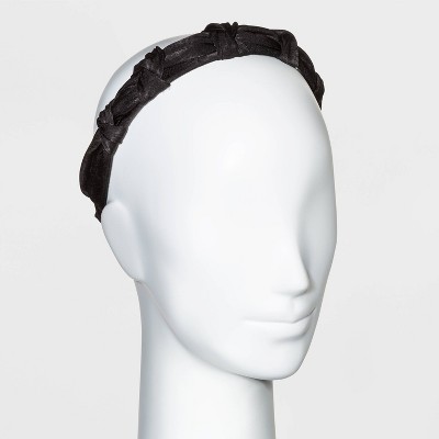 Hammered Satin with 5 Knot Headband - A New Day™ Black