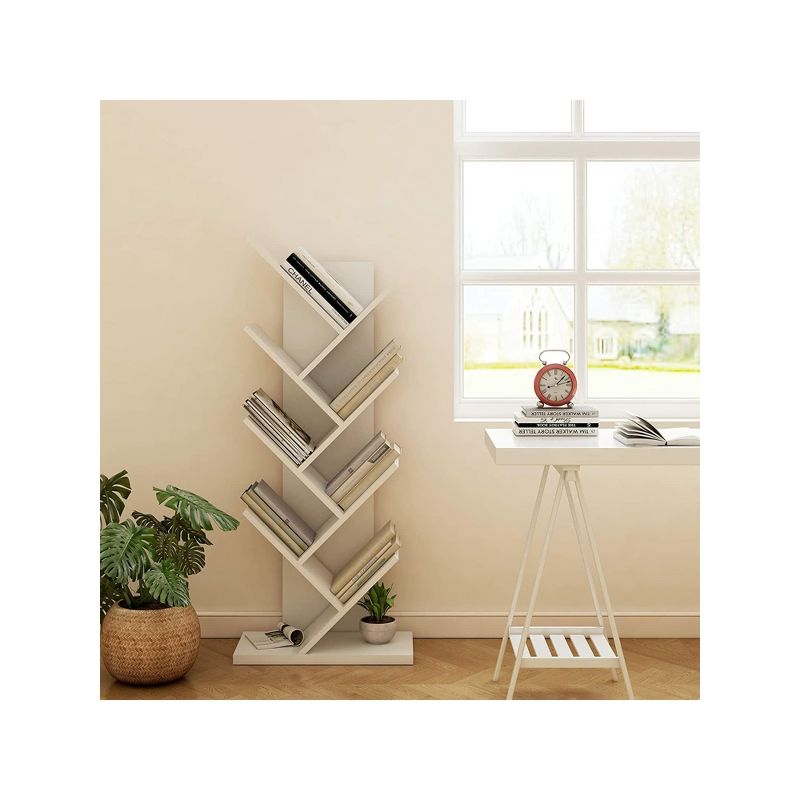 Year Color Free Standing Retro Wood 8 Shelves Bookcase, 4 of 9