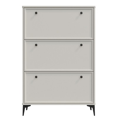 GlasFlength Shoe Racks Modern Flip Drawer Cabinet with Minimalist Simple Design for Living Entryway Storage, White, 31.5"*9.65"*47.24"