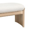 PAGED Entryway Ottoman Upholstered End of Bed Bench Minimalist Foot Stool with Solid Wood Structure for Entryway, Bedroom, Beige+Natural - 4 of 4