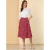 Allegra K Women's Chiffon Summer Vintage Floral Print A-Line Midi Skirts - 3 of 4