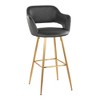 Fixed Faux Leather Contemporary Bar Stool with Low Back and Metal Legs for Home Bar or Kitchen (Set of 2) - 2 of 4