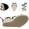 BLISSFUL STEP Women's Snake Print Open Toe Lace Up Wedge Sandals - 3 of 3