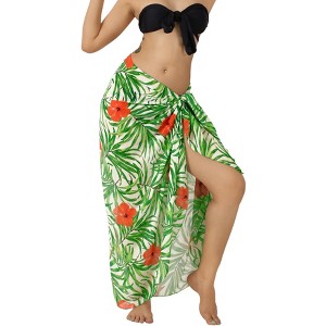 HAPPY BAY Women's Summer Swim Cover Ups Skirt Beach Bikinis Wraps Pareos Coverups Vacation Women Sarong for Swimwear One Size Colorful, Floral - 1 of 4