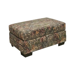 American Furniture Classics,Rectangular Upholstered Ottoman in Superflauge Camo Fabric - 1 of 4