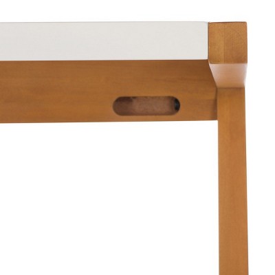 Ripley 46'' Oak and White Industrial Farmhouse Writing Desk