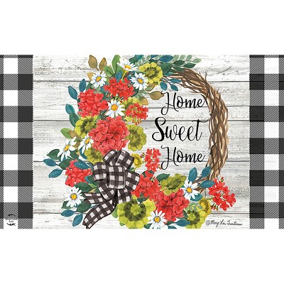 Briarwood Lane Doormat 30x18 Indoor Outdoor Geranium Wreath Summer For Summer Doormat