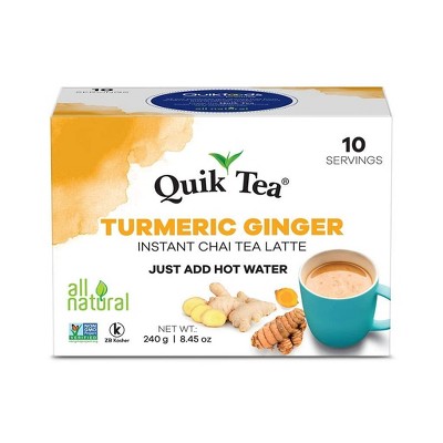QuikTea Chai Latte, Turmeric Ginger, 100 Count - Indian Tea (10 Count (Pack of 10))