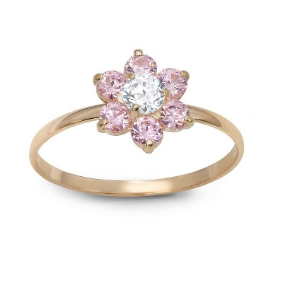 Junior Jewels 10K Yellow Gold Children's Cubic Zirconia Flower Ring
