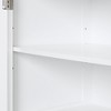 TiramisuBest Tall Bathroom Storage Cabinet, Freestanding Storage Cabinet with Two Drawers and Adjustable Shelf, MDF Board with Painted Finish, White - 4 of 4