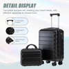 TOBILI 2 pcs/set in ABS Spinner Wheel Luggage, with Combination Lock,14" Cosmetic Case and 20-inch suitcase - 3 of 4