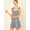 Allegra K Women's Strap Button Down Faux Suede A-Line Mini Overall Dress - 2 of 4
