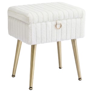 SONGMICS Vanity Stool Chair with Storage, Makeup Stool, Footrest