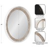 Kate & Laurel All Things Decor 26"X26" Warbrook Round Wall Mirror Rustic Brown/White - 2 of 4