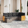 vidaXL Garden Sofa Set Grey PE rattan, Powder-coated steel, Polyester - 2 of 4