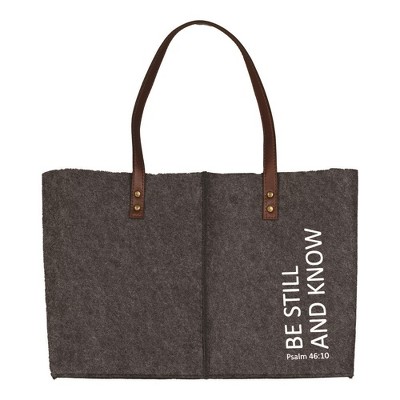 Be Still and Know RPET Felt Tote – Inspirational Bag by Manual Woodworkers and Weavers