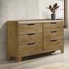 ORRD Solid Rubberwood Dresser with 6 Drawers, Transitional Light Brown Bedroom Chest of Drawers, No Assembly Required, 59”W Bedroom Furniture - 2 of 4