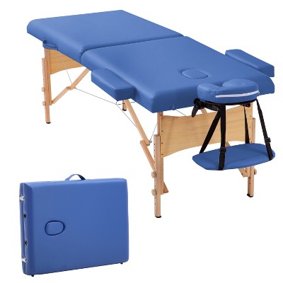 FDW Portable 84 Inches Long 28 Inchs Wide Hight Adjustable Table 2 Folding Massage Spa Facial Cradle Salon Bed W/Carry Case