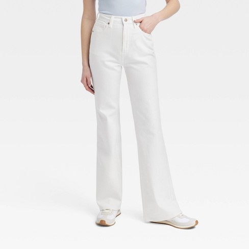 Women's High-rise Flare Jeans - Universal Thread™ White 14 : Target