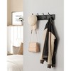 4-Prong Wall Hook Rack, Sturdy Metal Coat Hanger for Jackets, Bags & Keys, Space-Saving Organizer, Black - 2 of 4