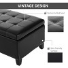 GlasFlength Ottomans and Benches Ottoman Storage Bench Faux Leather Storage Chest with Lift Top Tufted Ottoman for Bedroom, Black, 51.8"*19.7"*13.8" - 4 of 4