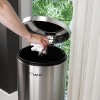 Elama 30 Liter/7.9 Gallon Soft Pedal Step Cylindrical Home and Kitchen Trash Bin in Matte Silver - image 2 of 4