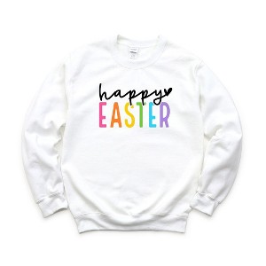 Simply Sage Market Women's Graphic Sweatshirt Happy Easter Colorful - 1 of 3