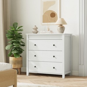 small three drawer dresser Madelyn Chest, White quality dresser is reinforced with forged steel for reliable durability Garvee Black Rustic Wood Chest